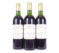 lot de 3 bouteilles saint-émilion château tour renaissance grand cru rouge 1991 - bordeaux