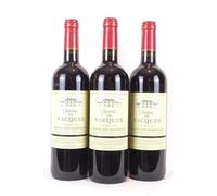 lot de 3 bouteilles sainte-foy château de vacques rouge 2012 - bordeaux