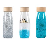 PETIT BOUM - Bouteille Sensorielle Float Turquoise | Un Microcosme dans Chaque Bouteille | Découvre, Écoute et Apprends | Stimulation Sensorielle | Bouteilles Sensorielles pour Enfants
