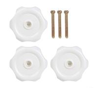 Lot de 3 boutons d'aération de fenêtre de véhicule récréatif avec tige de 2,5 cm, compatibles avec quincaillerie intérieure de camping-car pour remplacement ou mise à niveau (blanc)