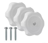 Lot de 3 boutons d'aération de véhicule récréatif pour quincaillerie de fenêtre de camping-car, bouton de rechange pour systèmes de ventilation intérieure et mécanismes de fenêtre (blanc)