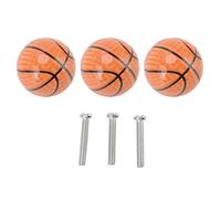 Lot de 3 Boutons D'armoire en Forme de Basket-ball Boutons de Cuisine pour la Maison Bouton de Tiroir à un Trou Poignées Poignée en Céramique Alliage de Zinc Décoration de Sport