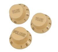 Lot de 3 boutons de contrôle de guitare électrique de style ST - 1 volume + 2 boutons de rechange en noir, blanc ou jaune