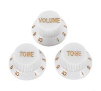 Lot de 3 boutons de guitare en forme de dôme en plastique de style ST pour basse électrique et guitare - Boutons de commande à installation rapide pour télé, instruments de précision de jazz