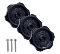 Lot de 3 boutons de rechange pour fenêtre et grille d'aération de véhicule récréatif - Diamètre de la tige : 2,5 cm - Taille totale : 6,3 cm - ABS avec vis de montage en acier inoxydable (noir)