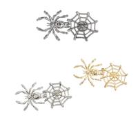Lot de 3 boutons de serrage réglables en métal plaqué toile d'araignée pour pantalons, jupes, manches et pulls