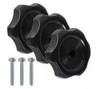 Lot de 3 boutons de ventilation pour fenêtres de camping-car avec tige de 2,5 cm de long compatibles avec la plupart des mécanismes de fenêtre et d'aération (noir)