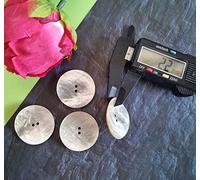 Lot de 3 boutons irisés extra larges de 35 mm en nacre Akoya véritable chatoyant XL grands boutons de coquillage Agoya respectueux de l'environnement