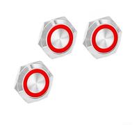 Lot de 3 boutons poussoirs LED robustes et étanches, conçus pour offrir une performance fiable dans diverses applications électriques (rouge)