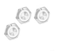 Lot de 3 boutons poussoirs LED robustes et étanches, conçus pour offrir une performance fiable dans diverses applications électriques (blanc)