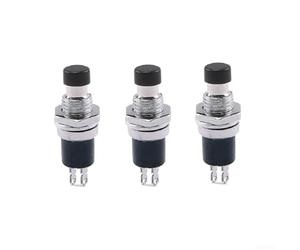 Lot de 3 boutons poussoirs momentanés SPST à contacts normalement fermés pour une utilisation dans la modélisation et les projets de bricolage électrique avec bouton de 6 mm de diamètre