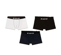 Lot De 3 Boxers Coton Blanc Noir Bleu Marine Homme Lotto