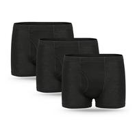 Lot de 3 Boxers d’Incontinence pour Homme 250 ml Absorption en Coton Lavables et Réutilisables Sous-Vêtements Anti-Fuite Noir Taille 3XL