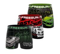 FREEGUN Boxer Enfant Fast and Furious, Caleçon Garçon, Confortable & Ultra-Doux (Lot de 3), Vert Taille 14 ans/16 Ans