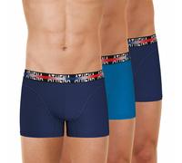 Athena Lot de 3 Boxers Homme Endurance 24h-Traitement Anti-Bactérien, Coupe Sport, Triple Couture, Doublure à l’Avant-Oeko-TEX sous-vêtement, Marine/Bleu/Marine