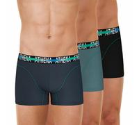 Athena - Lot de 3 Boxers Homme Endurance 24h - Coton Stretch - Traitement Anti-Bactérien, Coupe Sport, Triple Couture, Doublure à l’Avant - Oeko-TEX - Jean-Gris-Noir, 2 (S)