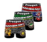 Lot De 3 Boxers Super Mario Kart Rouge/noir/bleu/vert/gris/blan 14/16A