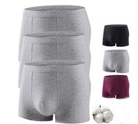 Lot de 3 boxers ultra absorbants, anti-fuites, lavables et réutilisables, fuites urinaires à flux abondant, Blanc/gris, 3XL