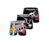 FREEGUN Boxer Enfant Sport, Caleçon Garçon Originale, Ultra-Doux et Respirant (Lot de 3), Rouge Taille 8 ans/10 Ans