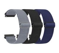 Lot de 3 Bracelet pour Garmin Venu 2S/Venu 3S/Vivomove 3S/Vivoactive 4S Femme, 18mm Bracelets de Remplacement en Nylon pour Garmin Montre 18 mm (Noir + bleu foncé + bleu denim, 18mm)