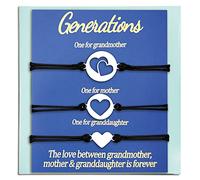 Lot de 3 bracelets assortis pour grand-mère, grand-mère, grand-mère, grand-mère, mère, mère et moi, cœur, Métal, Sans pierre précieuse,