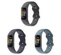 Lot de 3 bracelets compatibles avec Fitbit Charge 6 - Étanche - En TPU - Pour tracker d'activité Fitbit Charge 6/Charge 5, Klein