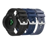 Lot de 3 bracelets compatibles avec Garmin Forerunner 55/245/165/645, bracelet de rechange réglable en silicone souple de 20 mm pour Garmin Vivoactive 6/Vivoactive 5/Venu/Venu Sq/Sq 2