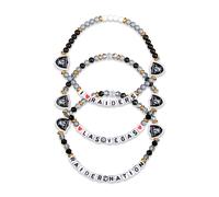 Lot de 3 bracelets d'amiti FOCO Las Vegas Raiders NFL avec pierres pr cieuses, taille unique