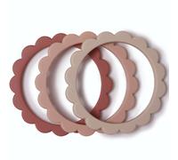 Lot de 3 bracelets de dentition Flower Rose-Blush-Shifting sand