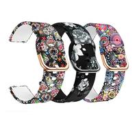 Lot de 3 bracelets de montre compatibles avec Garmin Venu 4 41 mm, bracelet de rechange réglable en silicone souple à motif imprimé pour femme pour Venu 3S 2S/Vivoactive 4S/Vivomove 3S, taille unique