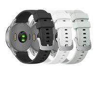 Lot de 3 bracelets de montre en silicone pour Garmin Vivoactive 4S / Venu 3S/ Venu 2S / Vivomove 3S, 18 mm, bracelet de rechange étanche à dégagement rapide pour Garmin Forerunner 255S/265S, Noir +