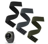 Lot de 3 bracelets de rechange en nylon de 22 mm pour Garmin Fenix 5 / Fenix 6 / Fenix 7 / EPIX 2 - Boucle - Ultra légers - Séchage rapide - Pour homme et femme