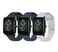 Lot de 3 bracelets de rechange en silicone pour Amazfit Bip 3 Pro/Bip U Pro/Bip U/Bip S/Bip Lite/Bip S Lite/Amazfit GTR 42 mm 20 mm