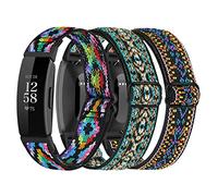 Lot de 3 Bracelets Élastiques en Nylon Compatibles avec Fitbit Inspire 2/HR/Ace 2 - Bracelets de Rechange Doux et Réglables pour Traqueur d'Activité - Homme et Femme