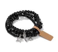 Lot de 3 bracelets élégants irréguliers en forme d'étoile et de lune pour une tenue décontractée ou une fête, longueur réglable, bijoux tendance pour femme, taille unique, Comme décrit