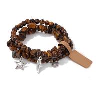 Lot de 3 bracelets élégants irréguliers en forme d'étoile et de lune pour une tenue décontractée ou une fête, longueur réglable, bijoux tendance pour femme, taille unique, Comme décrit