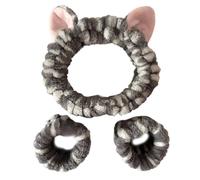 Lot de 3 bracelets en peluche pour se laver le visage - Bandeaux de poignet en peluche - Serviette de lavage en tissu éponge