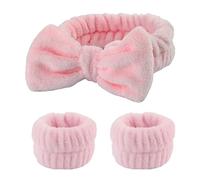 Lot de 3 bracelets en peluche pour se laver le visage - Bandeaux de poignet en peluche - Serviette de lavage en tissu éponge