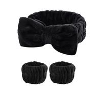 Lot de 3 bracelets en peluche pour se laver le visage - Bandeaux de poignet en peluche - Serviette de lavage en tissu éponge