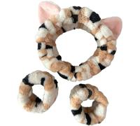 Lot de 3 bracelets en peluche pour se laver le visage - Bandeaux de poignet en peluche - Serviette de lavage en tissu éponge