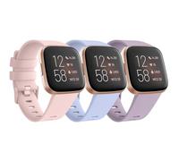 Lot de 3 bracelets pour Fitbit Versa 2 pour homme et femme - Bracelet de rechange en silicone pour Fitbit Versa Lite/Versa 2/Versa (rose nude/bleu nude/violet, taille S)