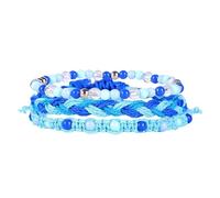 Lot de 3 bracelets tissés en agate noire mate - Protection spirituelle - Stabilité - Ligne de cire tressée - Perles colorées et lisses, Ligne de cire, Pierre secondaire
