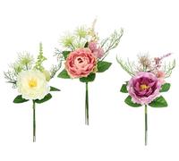 Lot de 3 Branches de Roses artificielles - 24 cm - Décoration de Table - Décoration de Table de Mariage