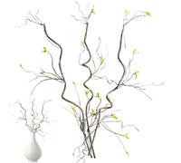 Lot de 3 branches de saule bou s naturelles séchées pour vases, branches en résine réalistes réutilisables pour arrangement floral, fournitures de fête de Noël, décoration d'intérieur, 90 cm