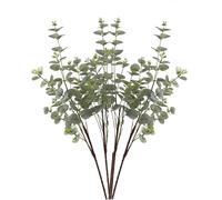 Lot de 3 branches d'eucalyptus artificielles réalistes de 85 cm - Facile à raccourcir pour plus de volume - Idéal comme branches décoratives pour mariage, salon, bureau - Facile d'entretien (vert