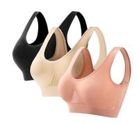 Lot de 3 Brassière Soutiens-Gorge Sport Femme Maintien Fort Lingerie Brassière Rembourré 2025 Soldes Confortable Push Up Soutiens-Gorge Classiques sans Armature sans Couture pour Sport Yoga