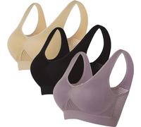 Lot de 3 Brassiere Sport Femme Soutiens-Gorge de sans Couture Sport Yoga Brassiere Soutien Gorge Sexy sous Vetements Feminins Soutien Gorge Mes Commandes en Cours de Livraison Multicolore M 2025