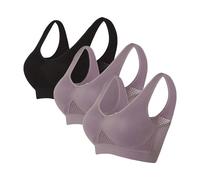 Lot de 3 Brassiere Sport Femme Soutiens-Gorge de sans Couture Sport Yoga Brassiere Soutien Gorge Sexy sous Vetements Feminins Soutien Gorge Et Ventes Flash du Jour Multicolore XXL 2025