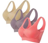Lot de 3 Brassiere Sport Femme Soutiens-Gorge de sans Couture Sport Yoga Brassiere Soutien Gorge Sexy sous Vetements Feminins Soutien Gorge Mes Commandes en Cours de Livraison Multicolore XL 2025