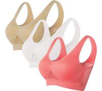 Lot de 3 Brassiere Sport Femme Soutiens-Gorge de sans Couture Sport Yoga Brassiere Soutien Gorge Sexy sous Vetements Feminins Soutien Gorge Push Up Vente Flash du Jour Et Soldes Multicolore M 2025